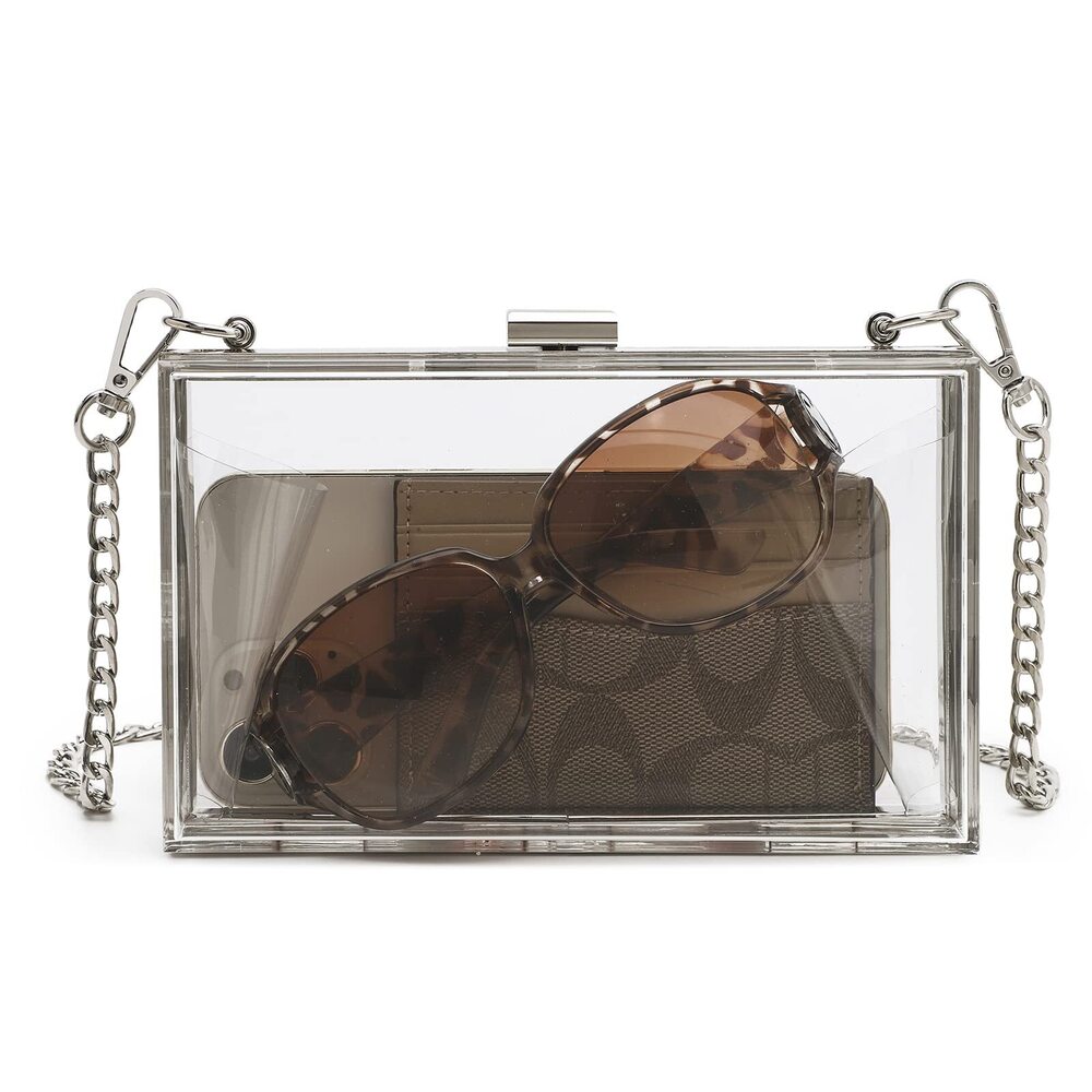 7898 Clear Clutch Purse Handbag , Clear Acrylic Crossbody Evening Bag View 6